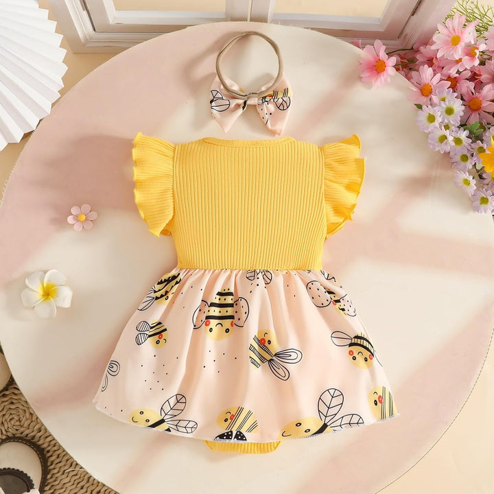 Neugeborenes Baby Mädchen Kleidung Sets Rüschen Kurzarm Tops Blumen Hosenträger Shorts mit Stirnband