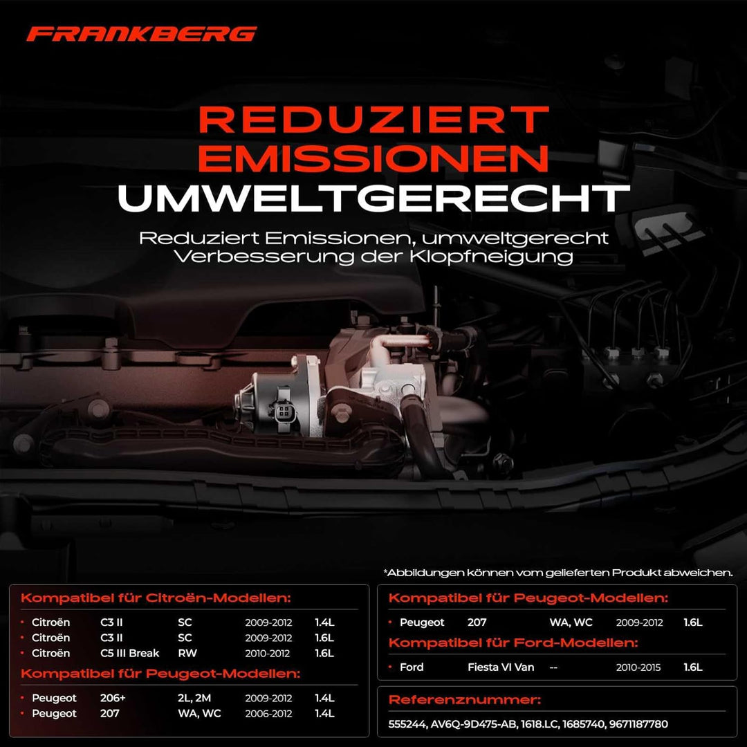 Frankberg AGR-Ventil Kompatibel mit C3 SC C4 UD C5 RD 2010-2012 Scudo 270 272 2007-2016 Expert VF3A