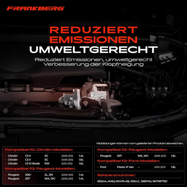 Frankberg AGR-Ventil Kompatibel mit C3 SC C4 UD C5 RD 2010-2012 Scudo 270 272 2007-2016 Expert VF3A