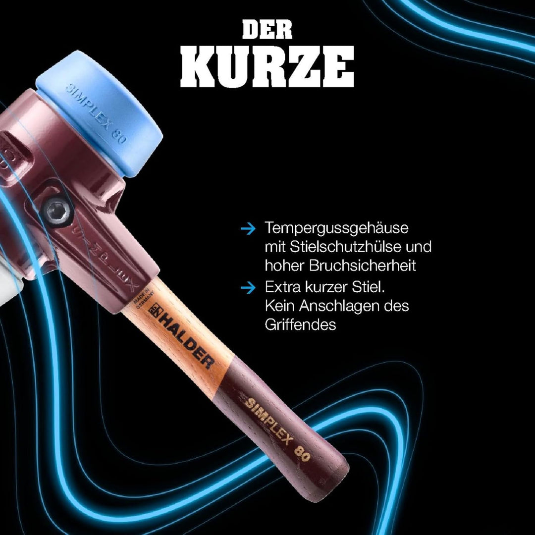 SIMPLEX-Schonhammer, Gummikomposition/Superplastik; mit Tempergussgehäuse und hochwertigem extra kur
