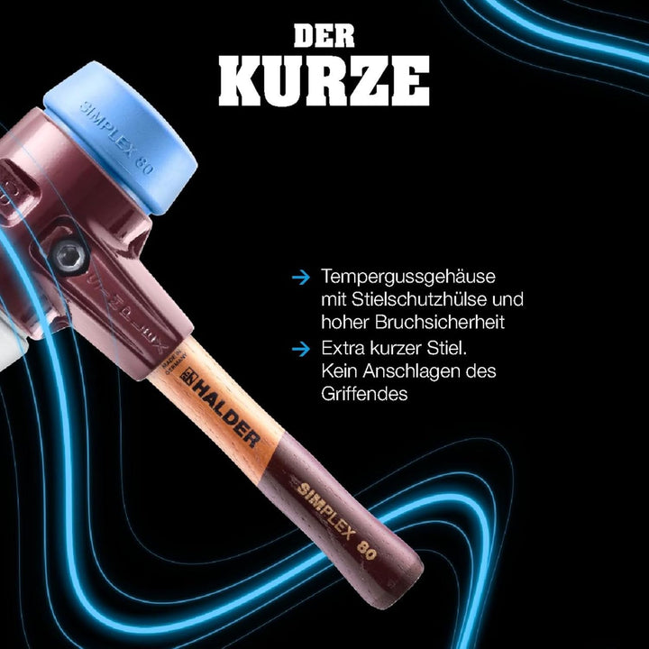 SIMPLEX-Schonhammer, Gummikomposition/Superplastik; mit Tempergussgehäuse und hochwertigem extra kur