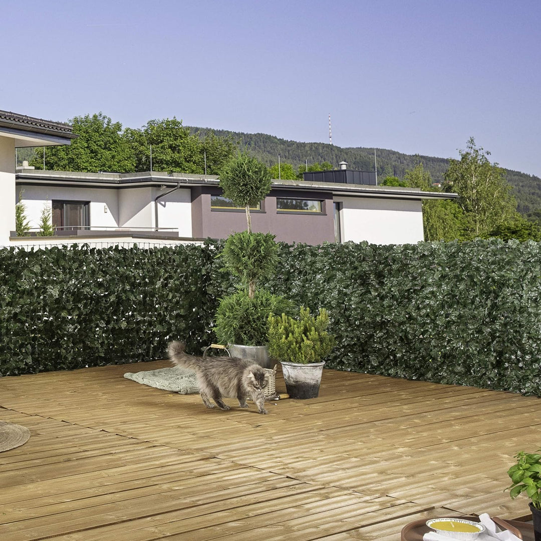 Windhager Sichtschutzhecke Ahorn Sichtschutz Windschutz Verkleidung für Balkon Terrasse Zaun, grün,