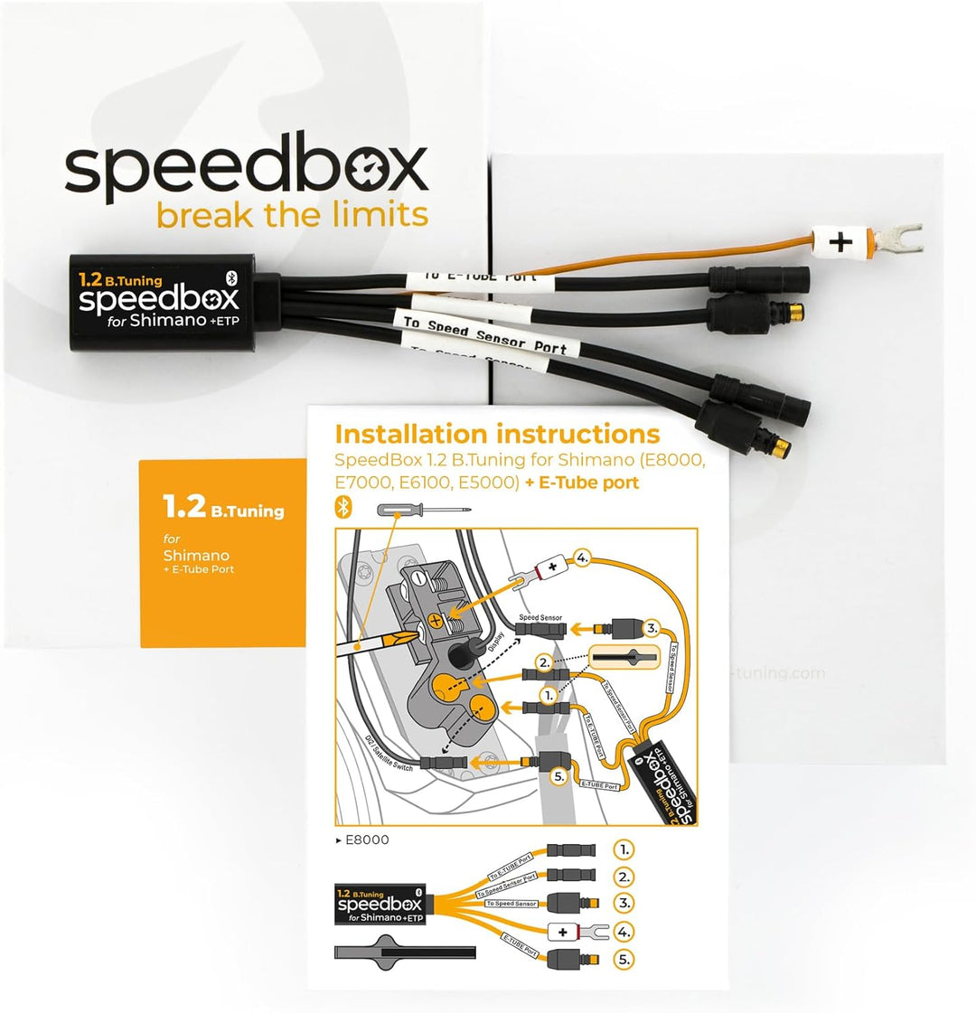 SpeedBox B.Tuning (Bluetooth) kompatibel mit Shimano-Motoren/E-Bike Tuning-Chip 1.2 BT + ETP für Shi