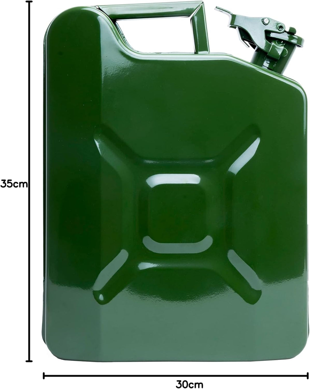 Motorkit 10 Liter Kraftstoffkanister aus Metall mit Bajonettverschluss. Benzinkanister Farbe Olivgrü