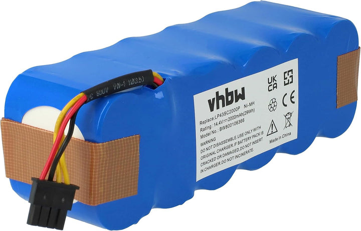 vhbw Akku Ersatz für LP43SC2000P für Profimaster Robot 2712, Ariete Briciola 2711, 2712, 2713, 2717,