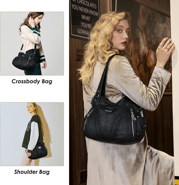 Angel Kiss Damen Handtasche Umhängetasche Leder Umhängetasche Gross Hobo Handtaschen 158