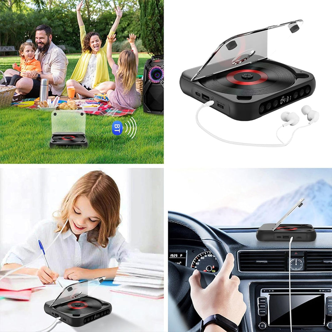 Kavolet Tragbarer CD-Player Walkman BT-Musik-Player, CD-Spieler mit staubdichter Abdeckung, Inklusiv