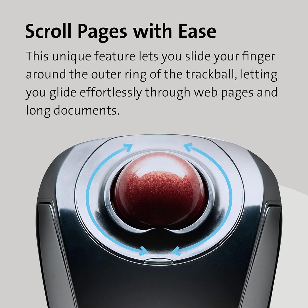 Kensington Orbit TrackBall, Kabellose ergonomische TrackBall-Maus, 32 mm Kugel, Kompatibel mit Windo