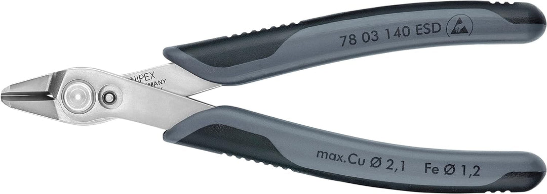 Knipex Electronic Super Knips® XL ESD mit Mehrkomponenten-Hüllen 140 mm (SB-Karte/Blister) 78 03 140