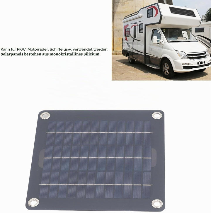 Solarpanel-Kit, Monokristalliner Batterieerhalt mit 12 V und 18 V Ausgang, mit 10 W Solarpanel, OBD-