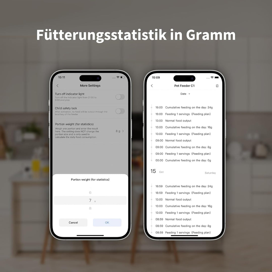 Aqara Smarter Futterautomat C1, ERFORDERT AQARA Zigbee 3.0 HUB, Futterautomat für Katzen und Hunde,