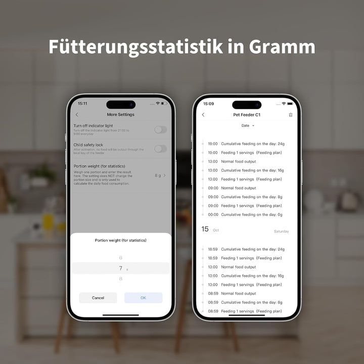 Aqara Smarter Futterautomat C1, ERFORDERT AQARA Zigbee 3.0 HUB, Futterautomat für Katzen und Hunde,