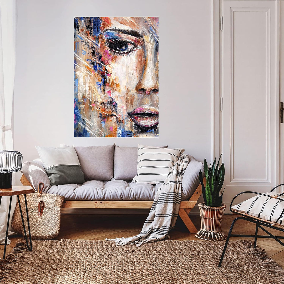 wandmotiv24 Poster als Wanddeko, Grösse Din A0, Abstraktes Frauen Gemälde, Farbe, Abstrakt, Kunst, M