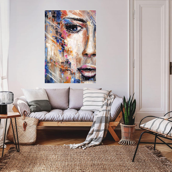 wandmotiv24 Poster als Wanddeko, Grösse Din A0, Abstraktes Frauen Gemälde, Farbe, Abstrakt, Kunst, M