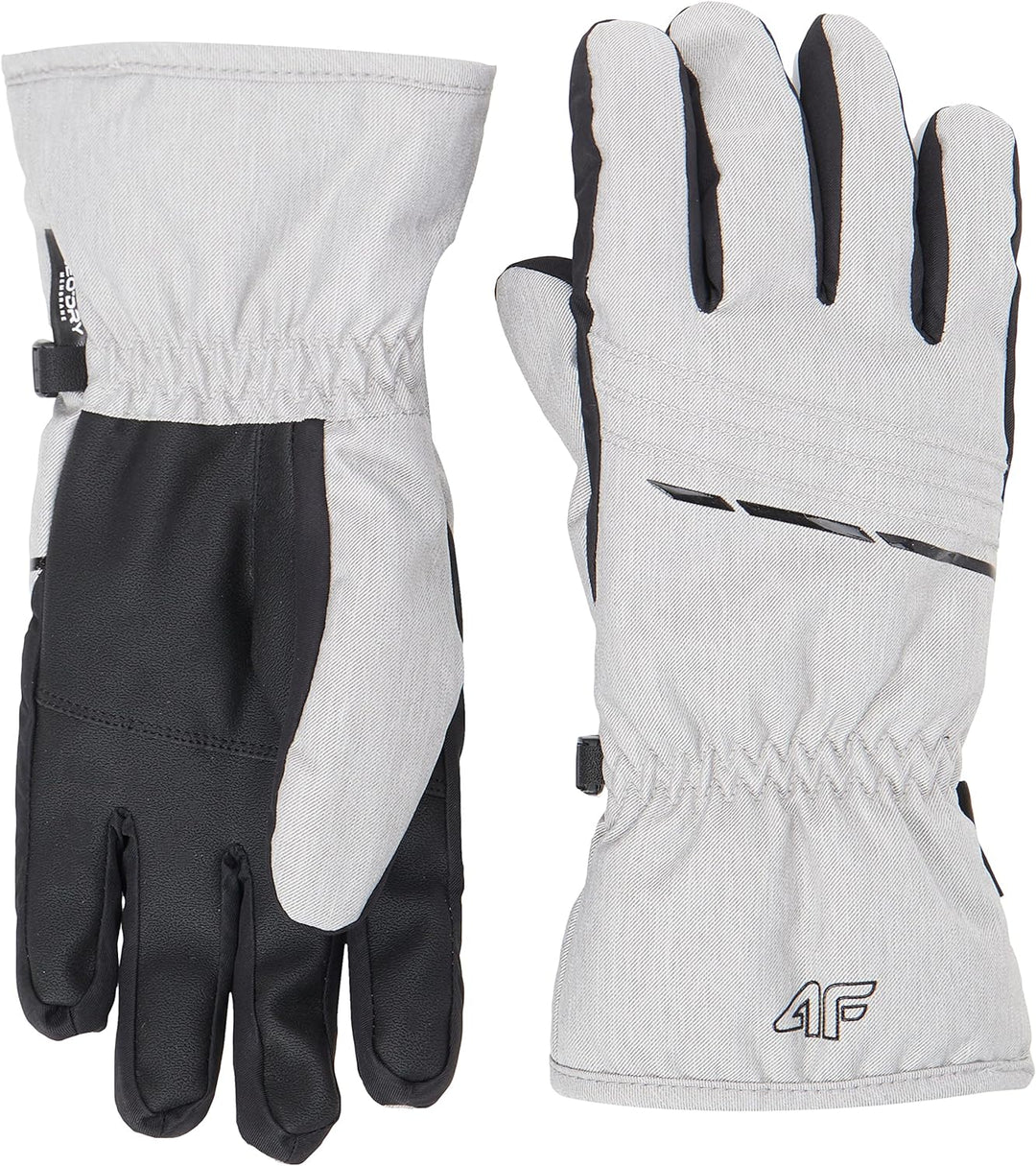 4F Damen SKI Gloves RED002 Jeans, Cold Light Grey Melange, L