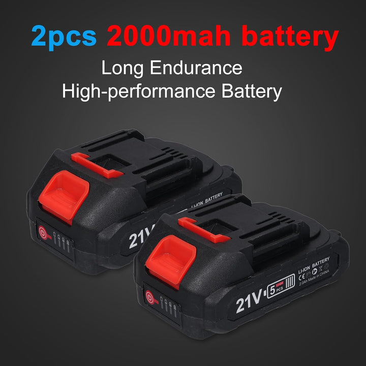 Akku Winkelschleifer, Mini Bürstenloser Winkelschleifer, | 19000 U/min, 2x2000mAh Akkus mit 7 Schlei