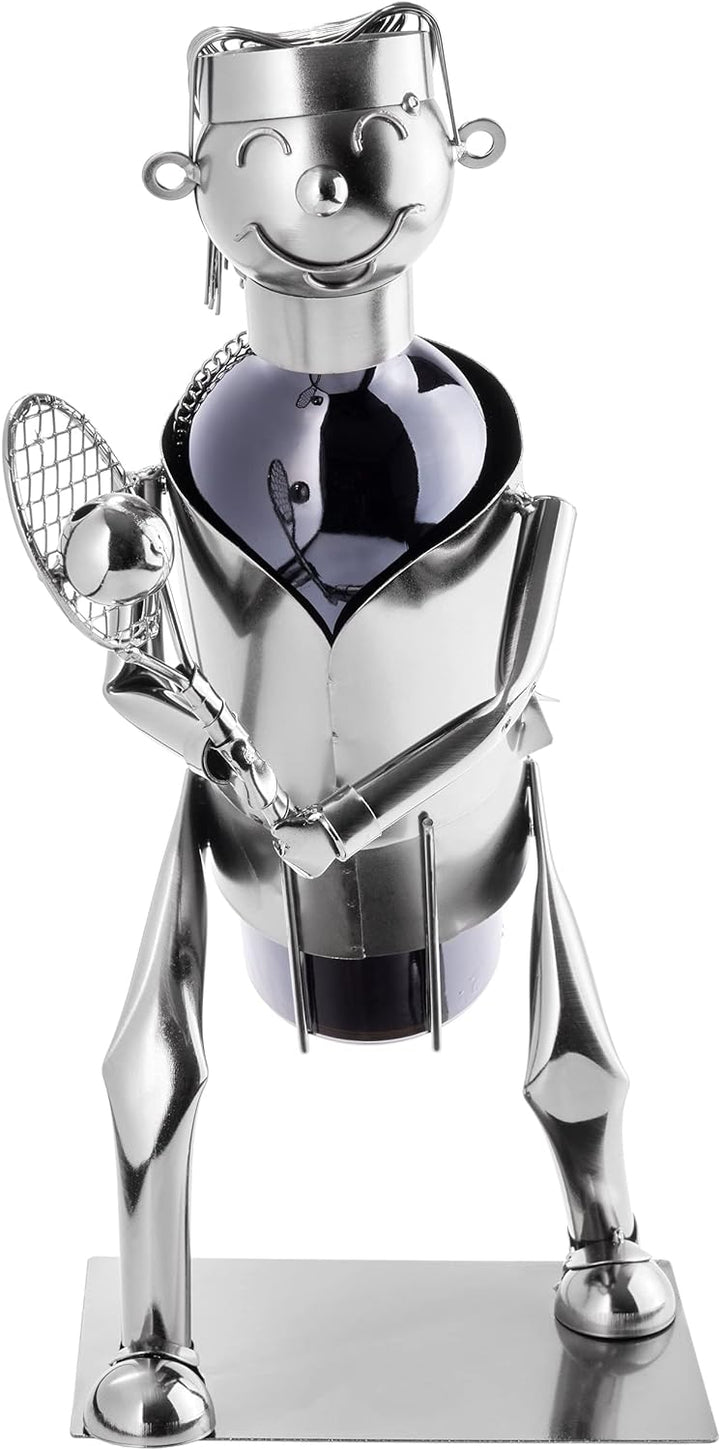 Brubaker Weinflaschenhalter Tennisspielerin - Metall Skulptur Flaschenständer - Wein Geschenk für Te