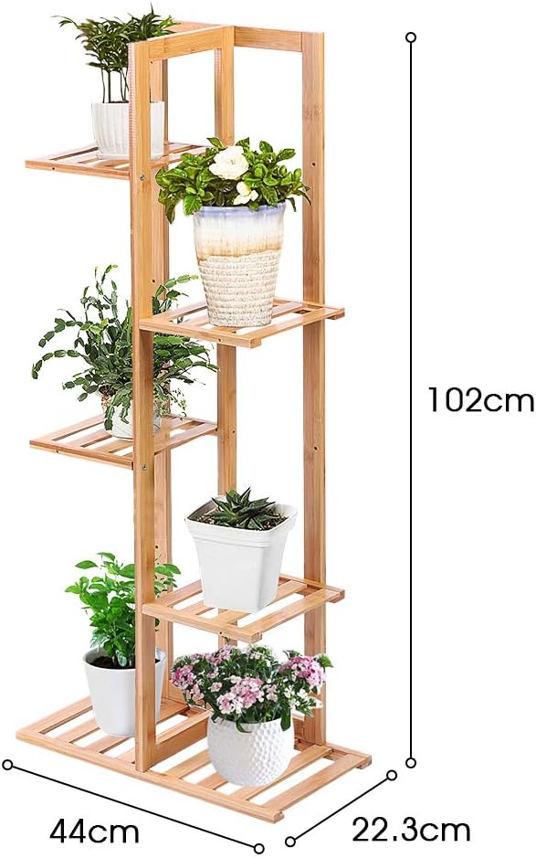 Cocoarm Blumenständer Holz für Innen Pflanzentreppe Outdoor Blumen Regale, Blumenständer mit Balkong