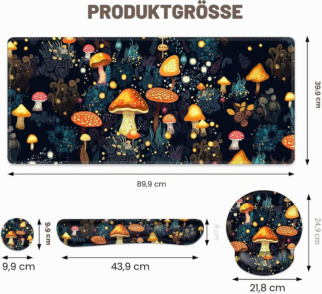 Gaming-Mauspad, grosse Schreibtischunterlage, niedlicher Schreibtischunterlage, 4-in-1 XXL-Mauspad +