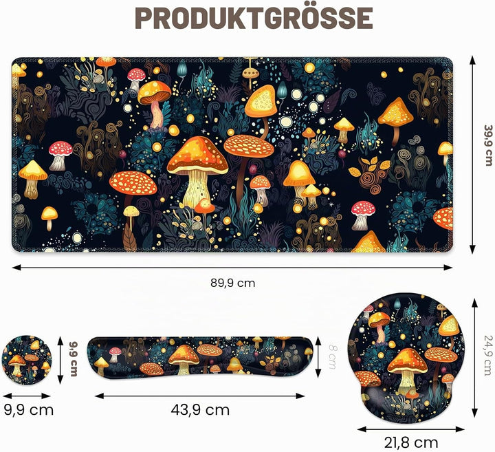 Gaming-Mauspad, grosse Schreibtischunterlage, niedlicher Schreibtischunterlage, 4-in-1 XXL-Mauspad +