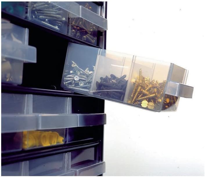 Raaco Kleinteilemagazin C6-16 mit 16 Schubladen, Tragkraft 16.5 kg, 15 x 30.6 x 28.3 cm, geeignet fü