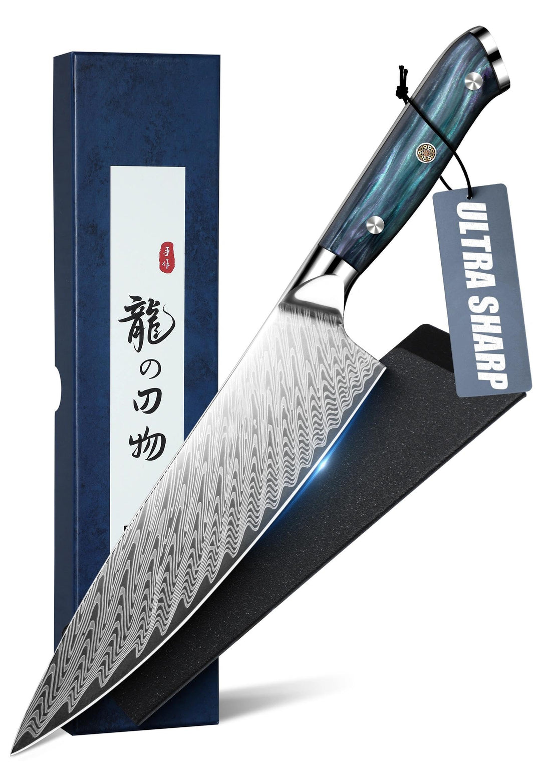 DRAGON RIOT Kochmesser profi Messer, Fleischmesser extrem Scharf, Japanisches Küchenmesser mit Gesch