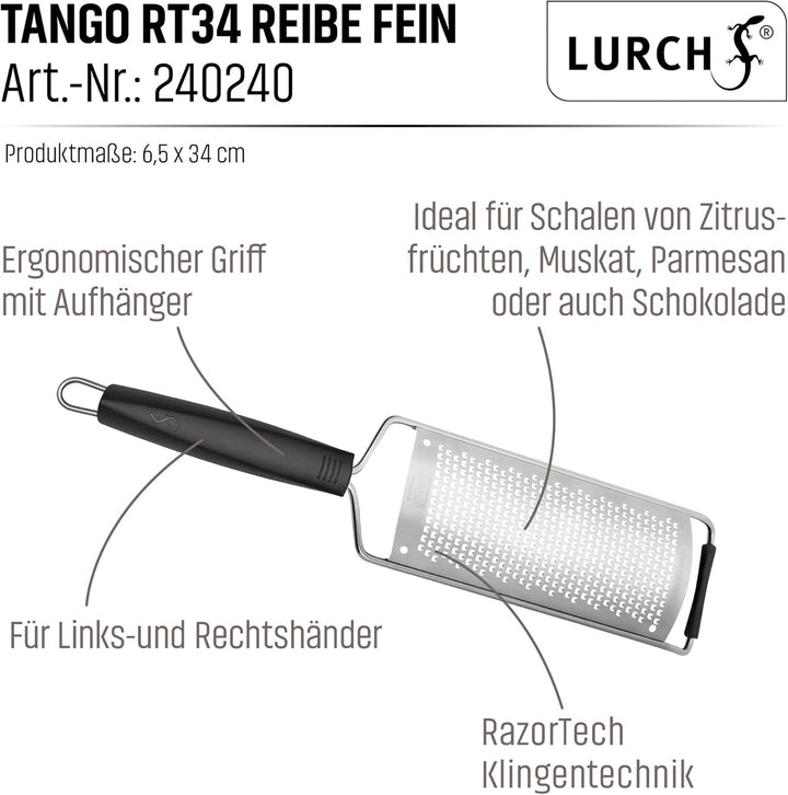 Lurch 240240 RazorTech RT34 Reibe fein aus Edelstahl und mit Griff aus Kunststoff, 33.5 x 7.3 x 2.5