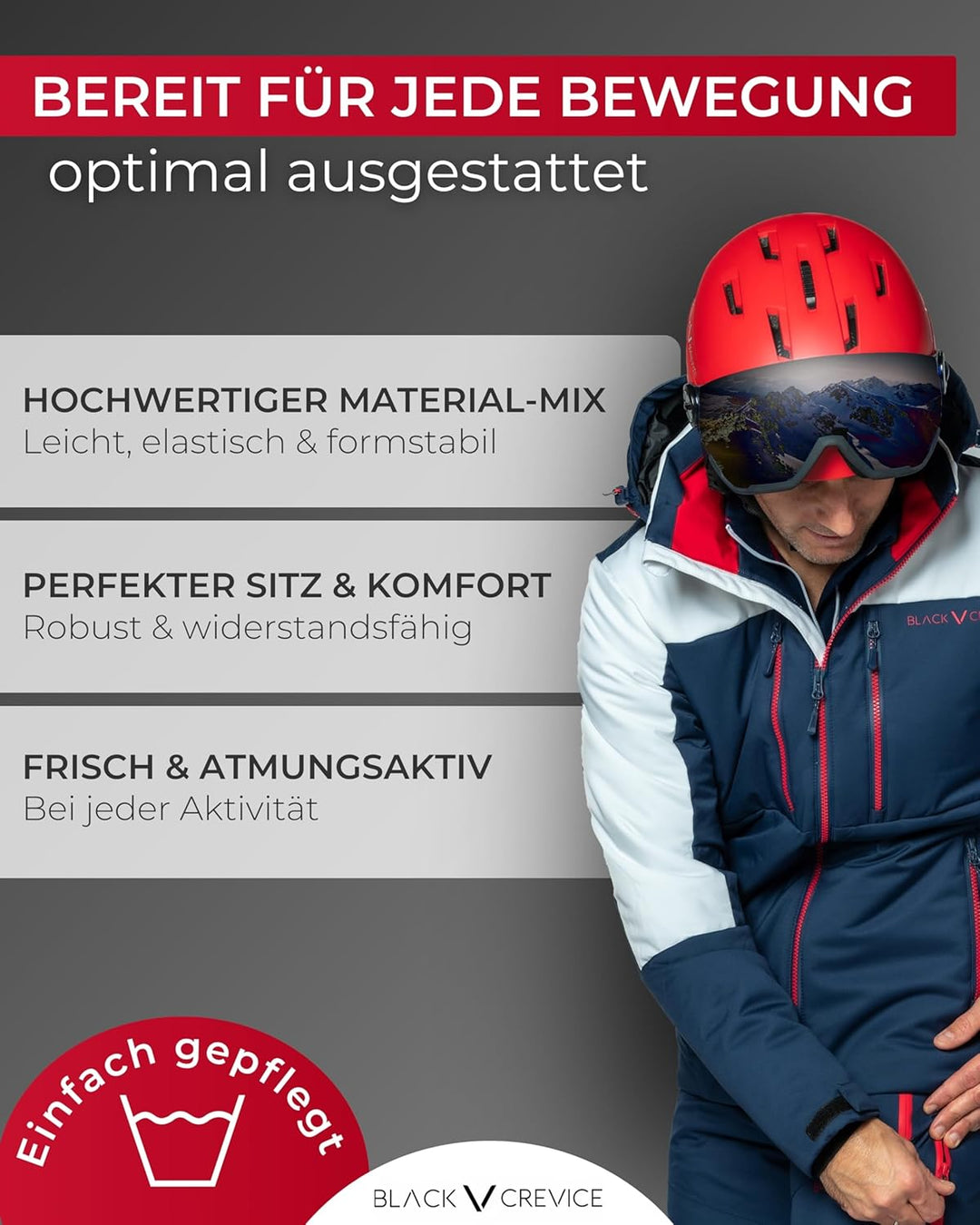 BLACK CREVICE Damen Ski-Rolli mit Reissverschluss I Damen-Langarm-Funktionsshirt I Damen-Funktionssh