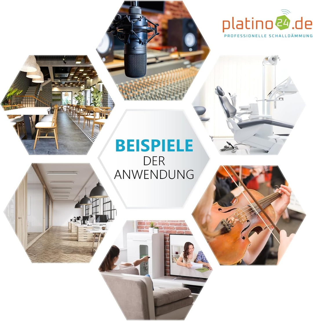 10 x Schall-Absorberelement aus BasotectG+ ® Akustik Schaumstoff Dämmung Isolation Akustikverbesseru