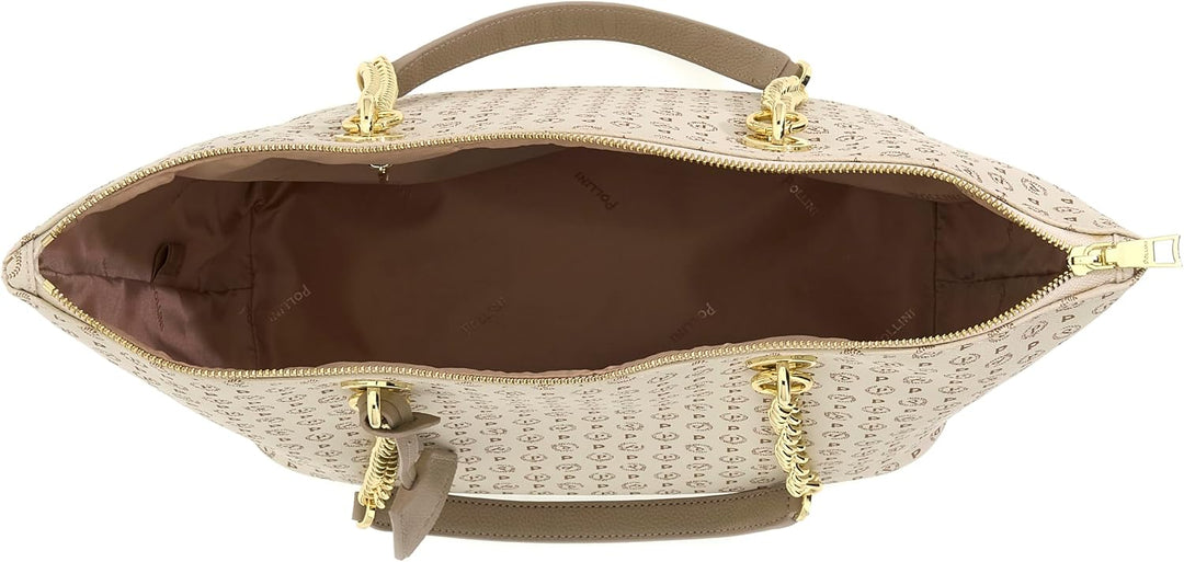 Pollini TE8410PP02Q1100A Tragetasche Damen Synthetisch 34X30X16 CM Elfenbein, 34X30X16 CM Elfenbein