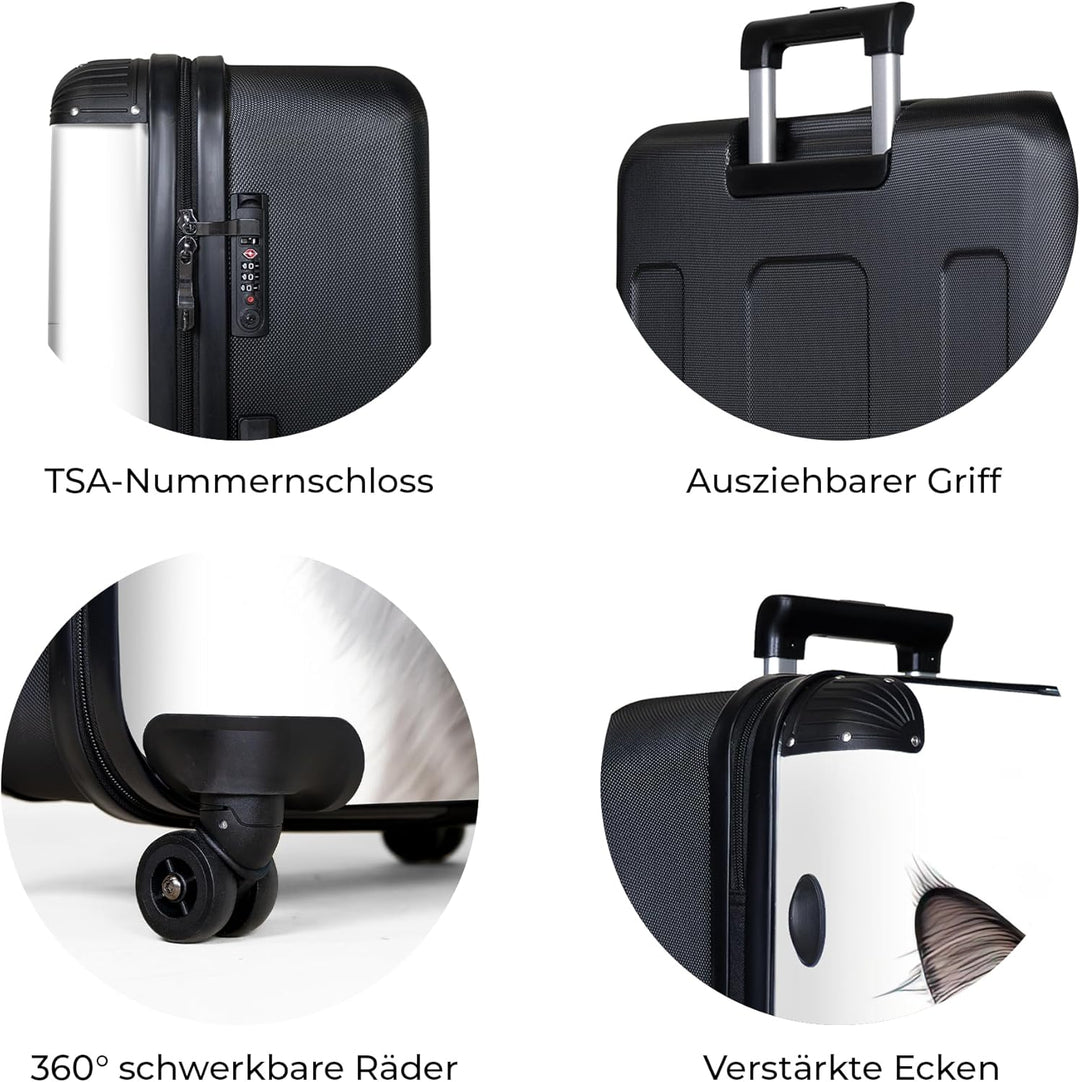 NoBoringSuitcases.com® Koffer XL Gross 77x51.5x28 cm Reisekoffer mit 4 Rollen Leicht Trolley Hartsch