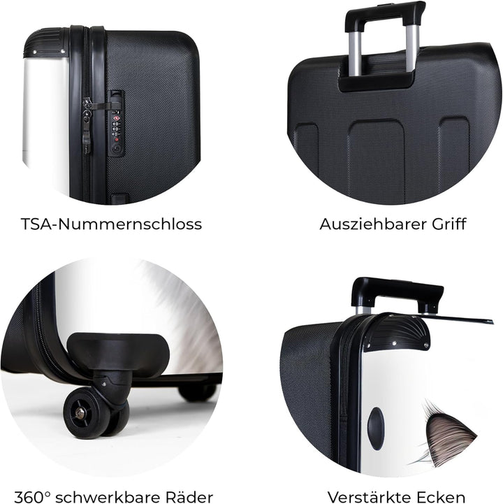 NoBoringSuitcases.com® Koffer XL Gross 77x51.5x28 cm Reisekoffer mit 4 Rollen Leicht Trolley Hartsch