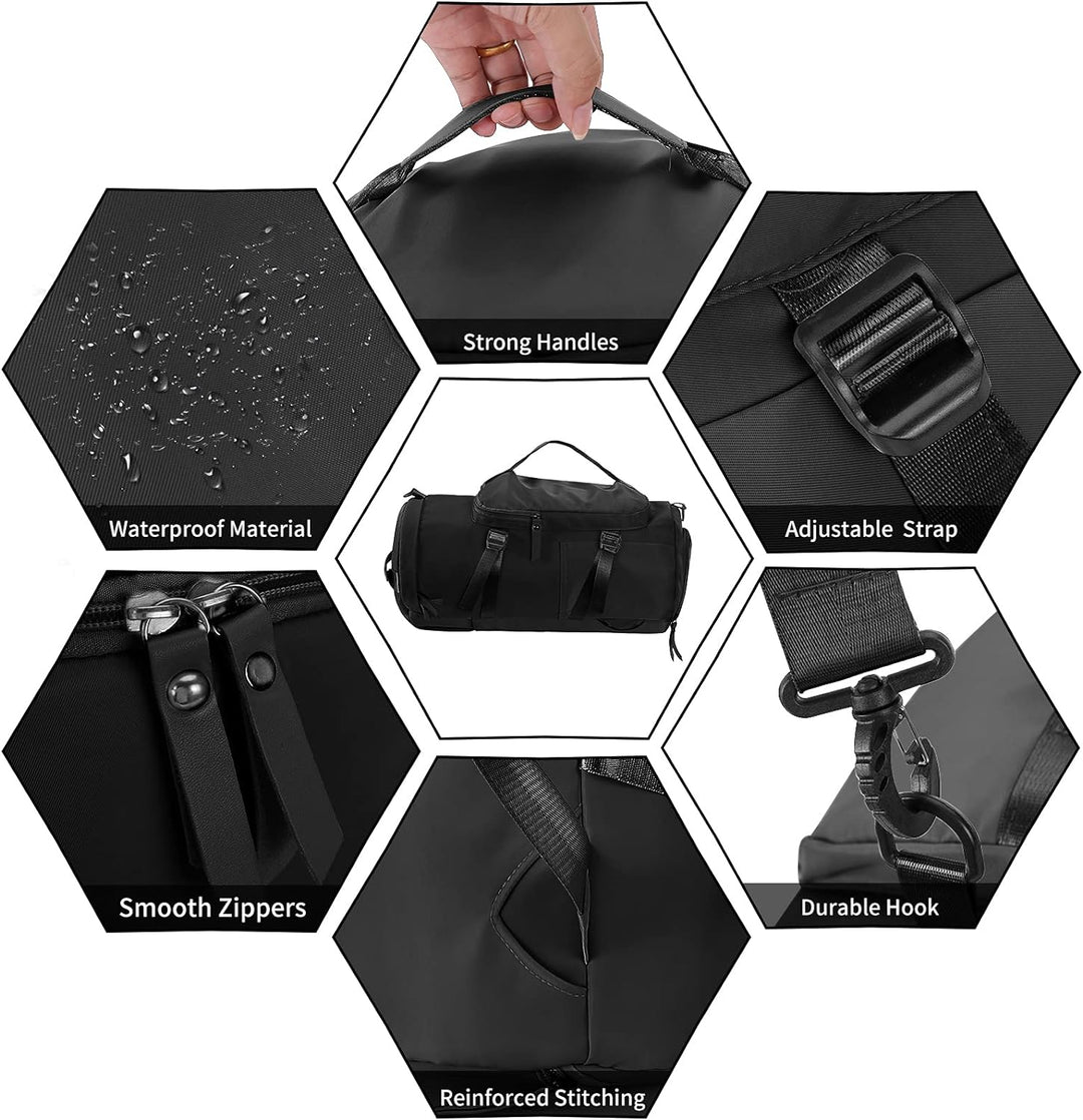 HAWEE Unisex Sporttasche mit Rucksackfunktion Reisetasche mit Schuhfach Gross Reiserucksack Wasserdi