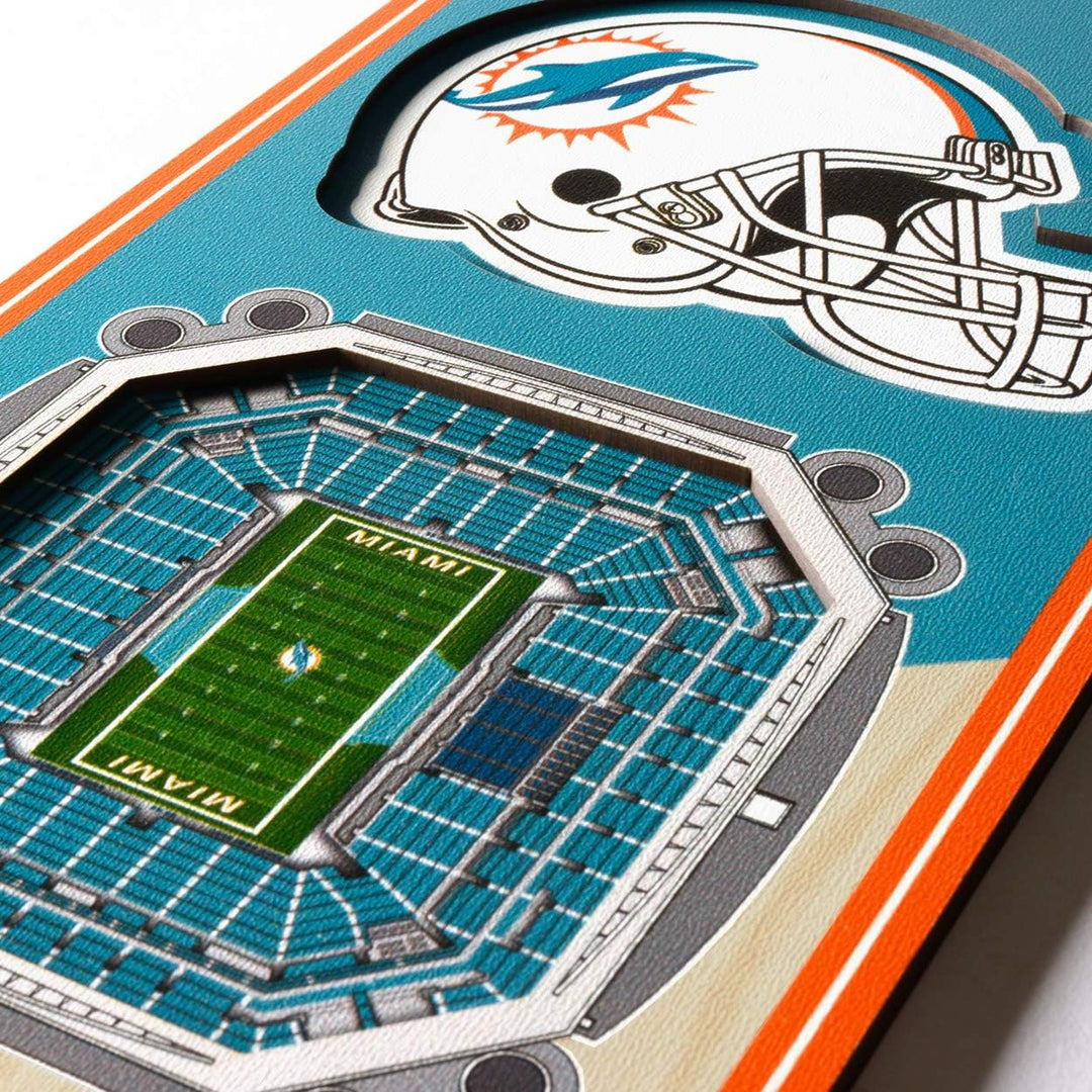 YouTheFan NFL 3D Stadion Banner, 15,2 x 48,3 cm Miami Dolphins, Miami Dolphins