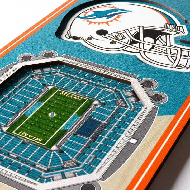 YouTheFan NFL 3D Stadion Banner, 15,2 x 48,3 cm Miami Dolphins, Miami Dolphins