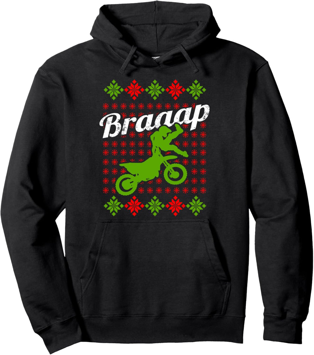 Ugly Christmas Dirt Bike Weihnachten Xmas Motocross Geschenk Pullover Hoodie