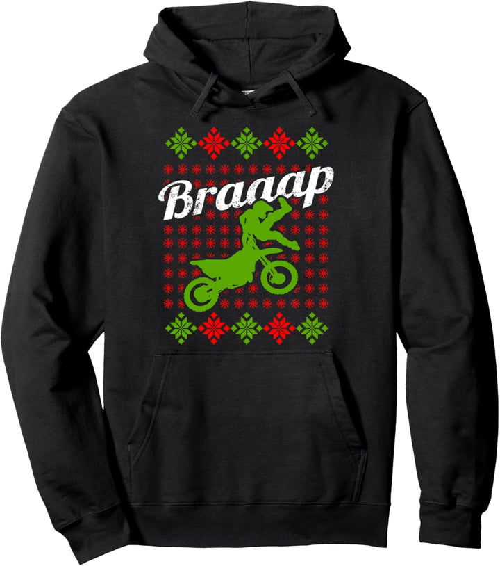 Ugly Christmas Dirt Bike Weihnachten Xmas Motocross Geschenk Pullover Hoodie