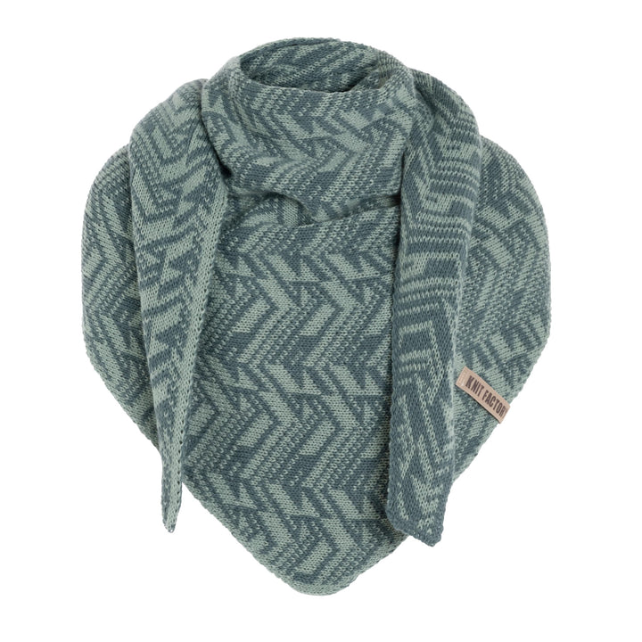 KNIT FACTORY - Dreiecksschal Josh - Damen Strickschal mit Wolle - Umschlagtuch für den Herbst und Wi