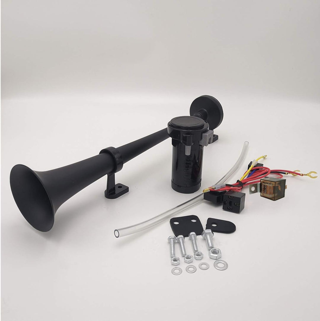 YIYIDA Autohupe car horn 150dB sprecher 450mm lautsprecher horn chrom-zink lufthupe schwarz einzeltr