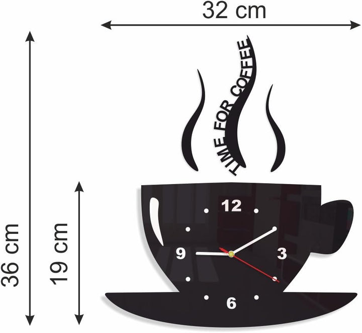 TASSE Time for coffee (Zeit für Kaffee) Moderne Küche Wanduhr lila 3d römisch, wanduhr deko Purple (