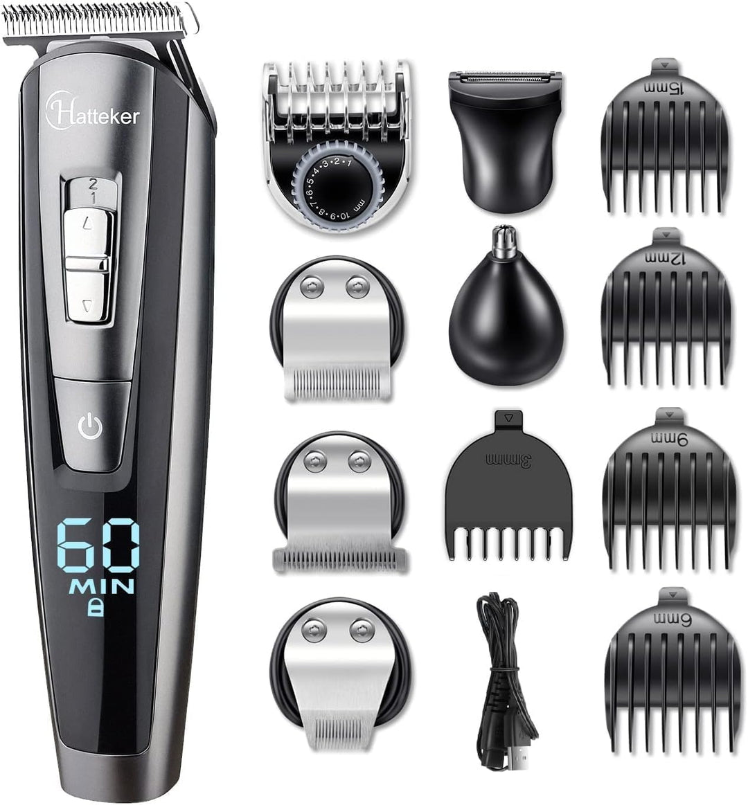 Hatteker Bartschneider Bart Trimmer Haarschneidemaschine Herren Haartrimmer Haarschneider Nasentrimm