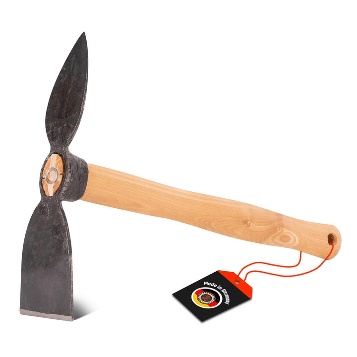 SHW-FIRE Handhacke, stabile geschmiedete Hacke für den Garten, Breit- und Herzblatt, 40cm kurzer erg