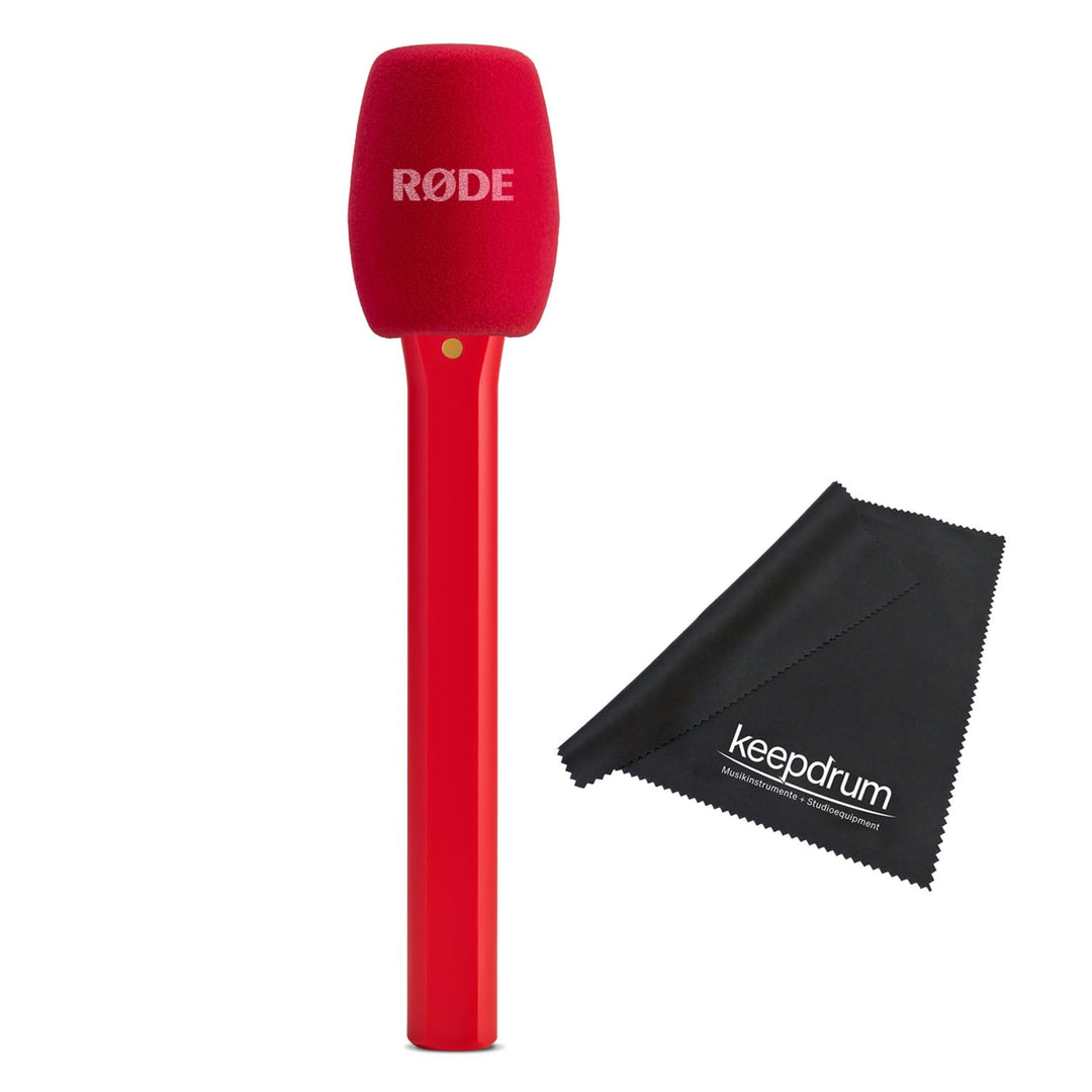 Rode Interview Micro Handadapter für Wireless Micro Mikrofon-System Rot mit keepdrum Mikrofasertuch