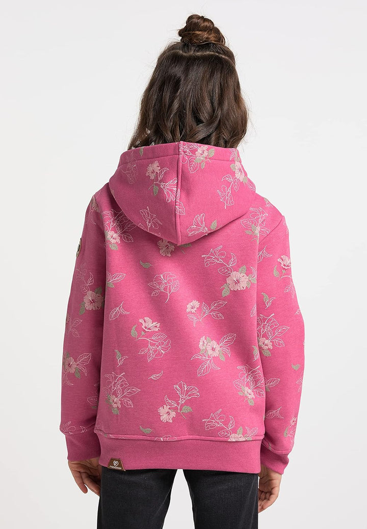 Ragwear THEA Flowers Zip Mädchen Sweatjacke mit Kapuze Cardigan Strickjacke Sweatshirt mit Blumen Mo