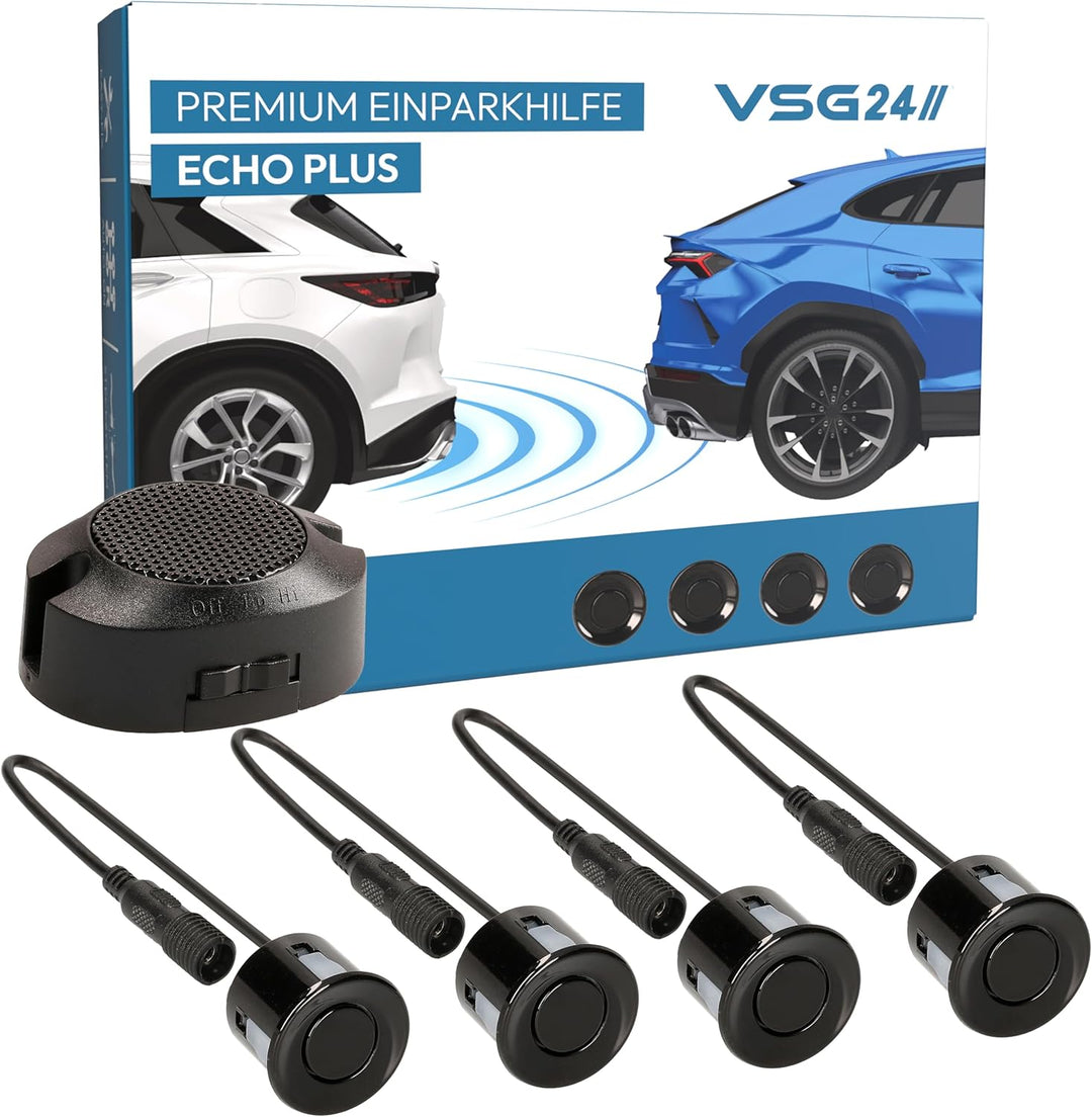 VSG24 Premium Einparkhilfe hinten zum nachrüsten am Auto, PDC Parksensoren hinten mit Stecksystem fü
