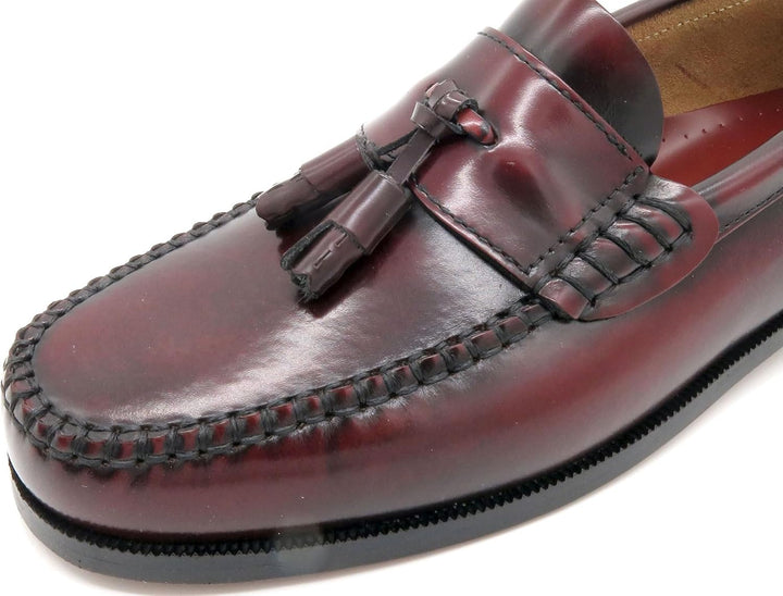 Herren Slipper Business Schuhe Ledersohle Rahmengenäht Premium Tassel Loafer 42 EU Bordeaux, 42 EU B