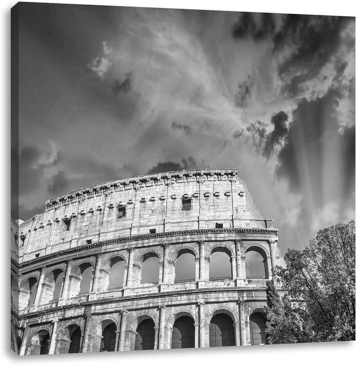 Pixxprint klassisches Colloseum in Rom als Leinwandbild/Grösse: 70x70 cm/Wandbild/Kunstdruck/fertig