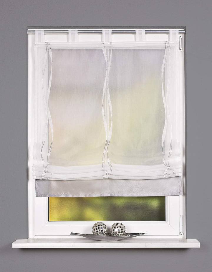 Home fashion RAFFROLLO EFFEKTVOILE SCHERLI YLVI, Silber, 150 X 80 cm, 8