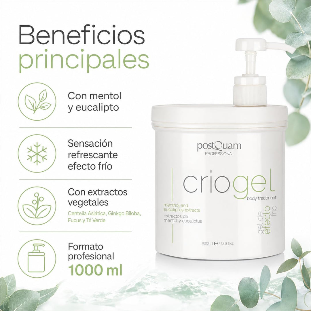 PostQuam - Criogel | Anti Cellulite Gel mit Kühleffekt für Müde Beine, Straffendes und Reduzierendes