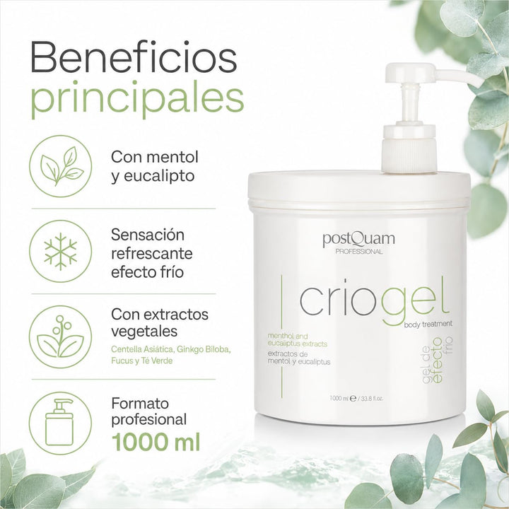 PostQuam - Criogel | Anti Cellulite Gel mit Kühleffekt für Müde Beine, Straffendes und Reduzierendes